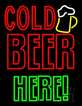 Cold Beer Here Neon Sign