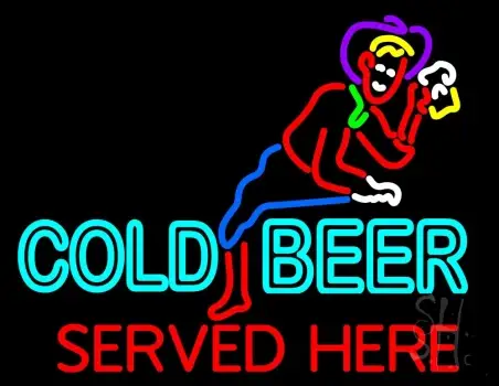 Cold Beer Served Here Neon Sign