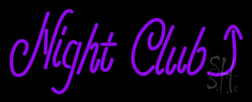 Night Club With Arrow Bar Neon Sign