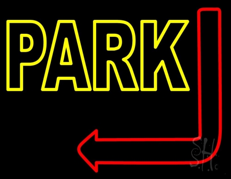 Park With Arrow Neon Sign