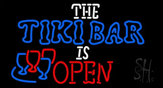 The Tiki Bar Is Open Neon Sign