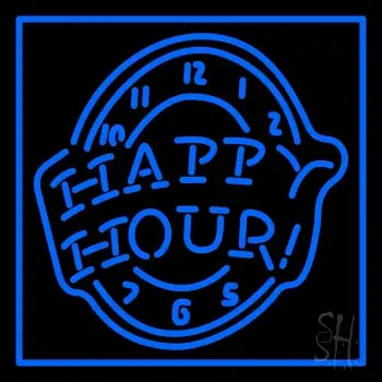 Happy Hour Blue Neon Sign