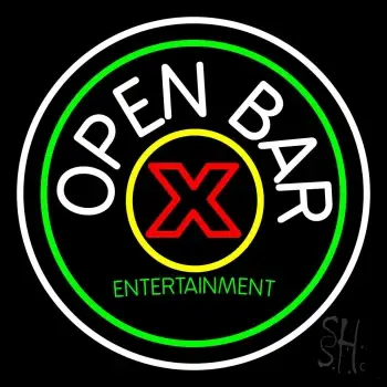 Round Bar Open Neon Sign