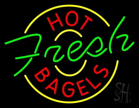 Hot Fresh Bagels Neon Sign