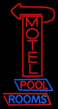 Red Motel With Arrow Neon Sign