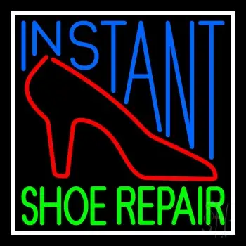 Instant Shoe Repair With Border Neon Sign
