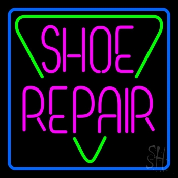 Pink Shoe Repair Block Neon Sign