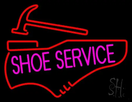Pink Shoe Service Neon Sign