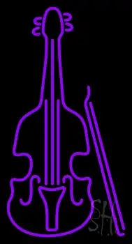 Purple Violin Logo Neon Sign
