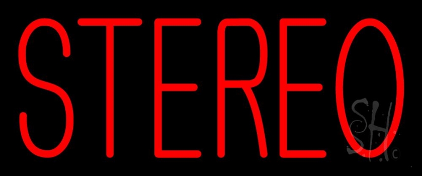 Red Stereo Block Neon Sign