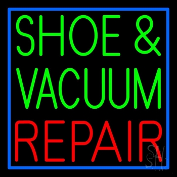 Shoe And Vacuum Repair With Border Neon Sign