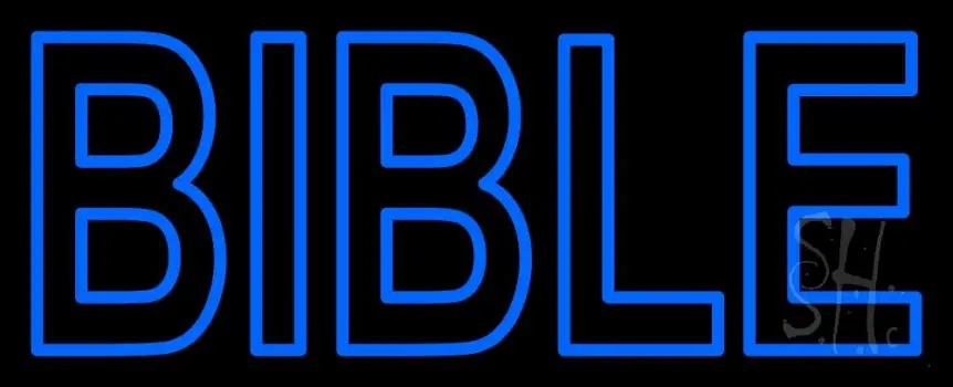 Blue Bible Neon Sign