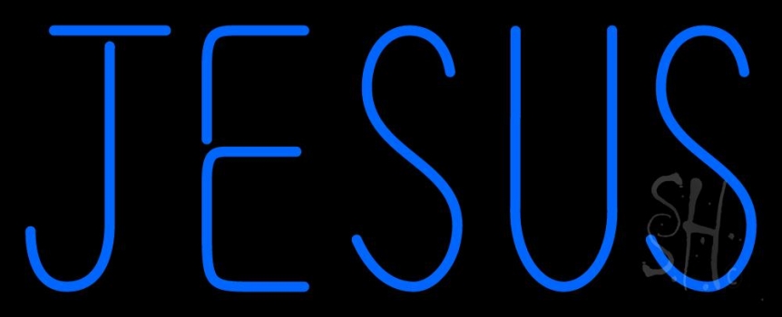 Blue Jesus Neon Sign