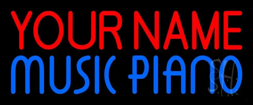 Custom Blue Music Piano Neon Sign