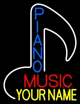 Custom Blue Pianos Vertical Red Music Neon Sign