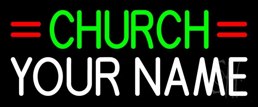 Custom Green Church Neon Sign