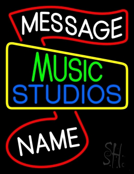 Custom Green Music Blue Studio Red Note Neon Sign