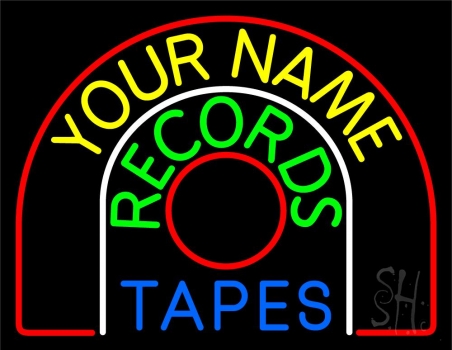 Custom Green Records Blue Tapes Neon Sign