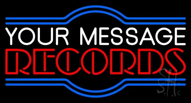 Custom Red Double Stroke Records Neon Sign