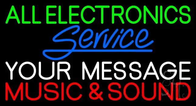 Custom Red Music And Sound Blue Service Neon Sign