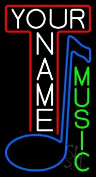 Custom Vertical Green Music Blue Note Neon Sign