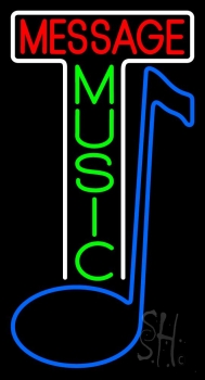 Custom Vertical Green Music Neon Sign