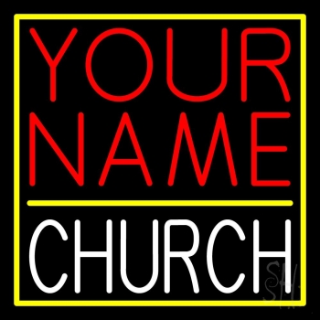 Custom White Church Neon Sign