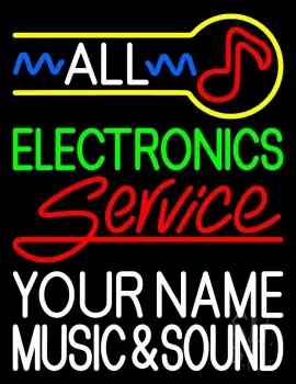 Custom White Music And Sound Red Service Neon Sign
