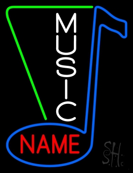 Custom White Vertical Music Neon Sign