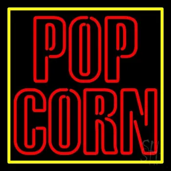 Decostyle Pop Corn With Border Neon Sign