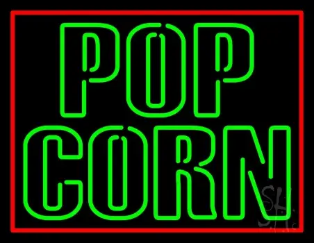 Decostyle Pop Corn With Red Border Neon Sign