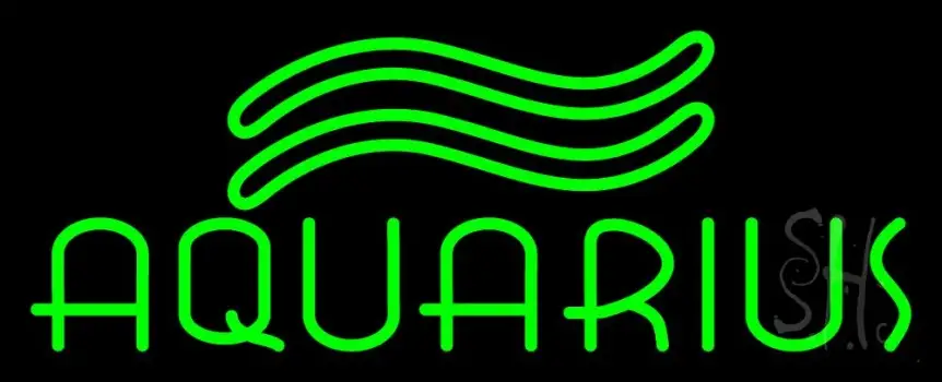 Green Aquarius Neon Sign