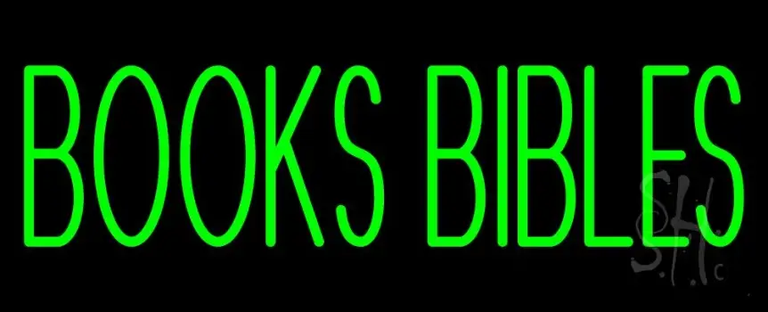 Green Books Bibles Neon Sign