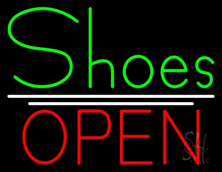 Green Shoes Open Neon Sign