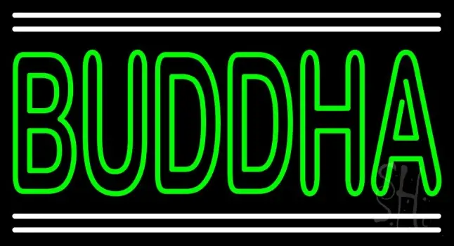 Lord Buddha With White Line Neon Sign