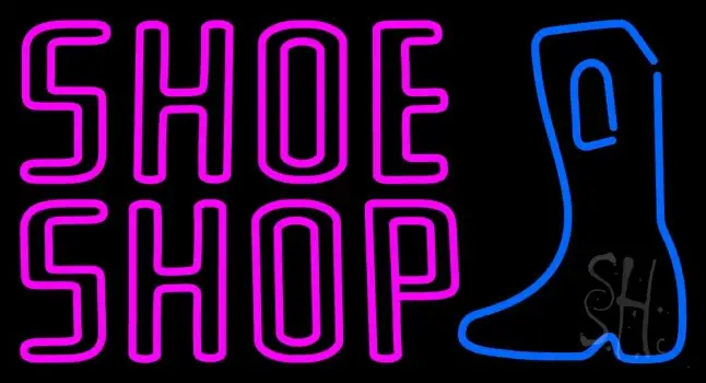 Pink Double Stroke Shoe Shop Neon Sign
