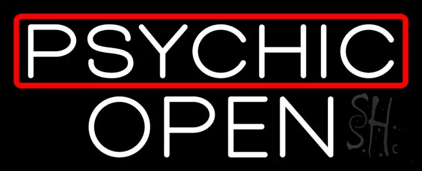 Psychic Red Border Open Neon Sign