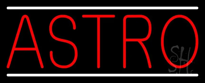Red Astro White Line Neon Sign