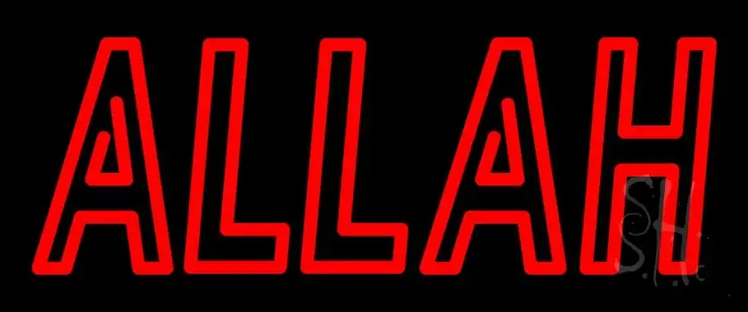 Red Double Stroke Allah Neon Sign