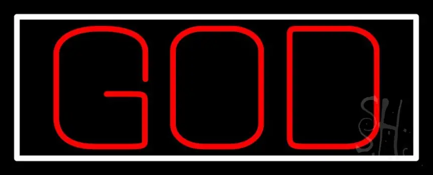 Red God Block Neon Sign