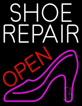 Shoe Repair With Sandal Open Neon Sign