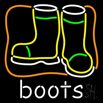 Boots With Logo Neon Sign