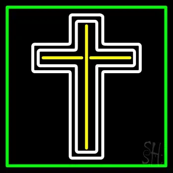 Cross With Border Neon Sign