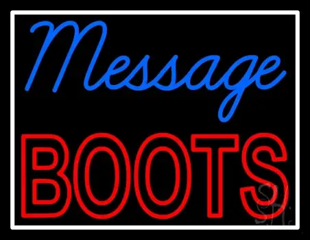 Custom Boots With Border Neon Sign