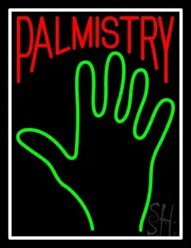Red Palmistry White Border Neon Sign