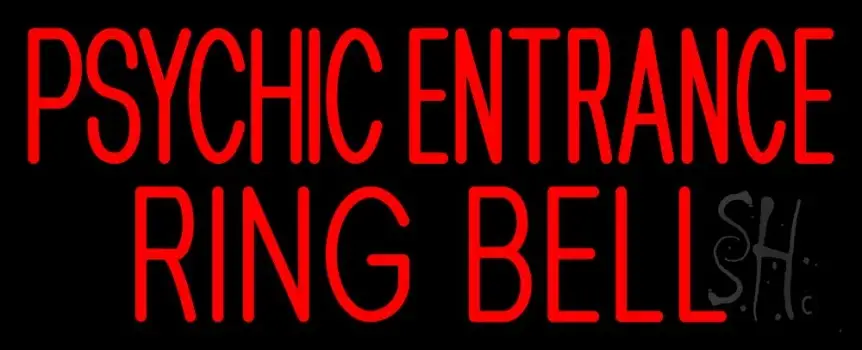 Red Psychic Entrance Ring Bell Neon Sign