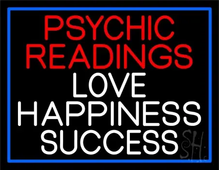 Red Psychic Readings And Love Happiness With Border Success Neon Sign