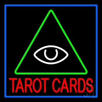 Red Tarot Cards Logo Neon Sign