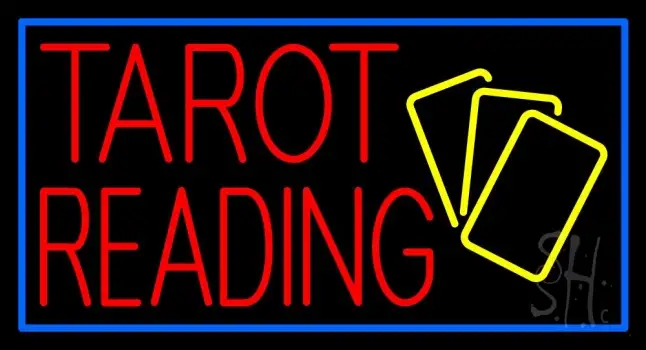 Red Tarot Reading Yellow Cards Neon Sign