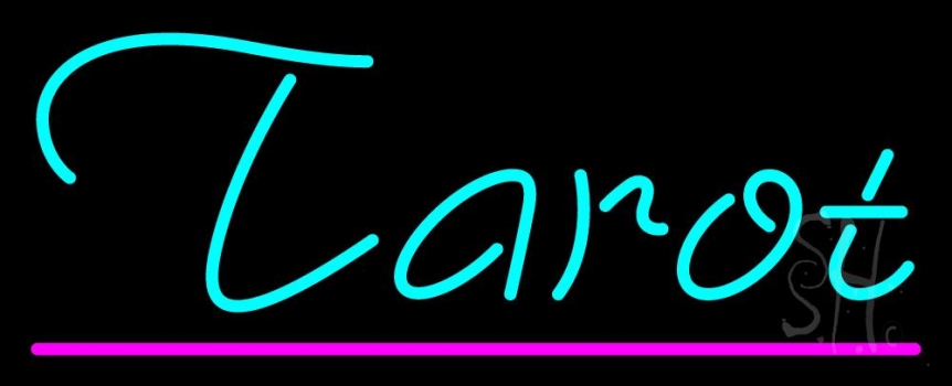 Turquoise Tarot Pink Line Neon Sign